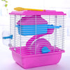 Pet Cage Hamster Cottage with Transparent Skylight Double Layer House
